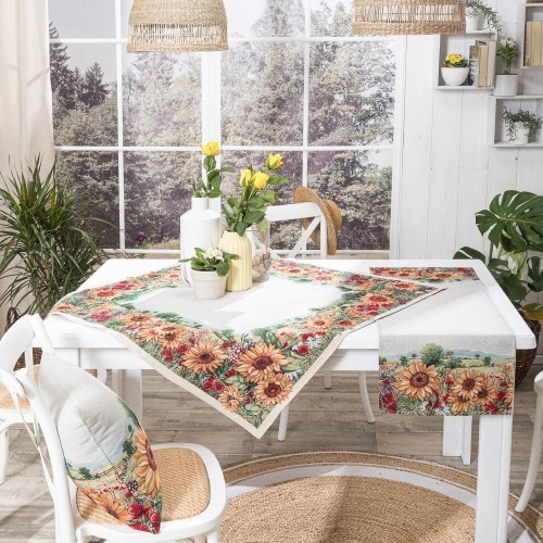 Καρέ &amp; Τραβέρσα Sunflower (Σετ 2τεμ.) - 100x100cm &amp; 40x100cm