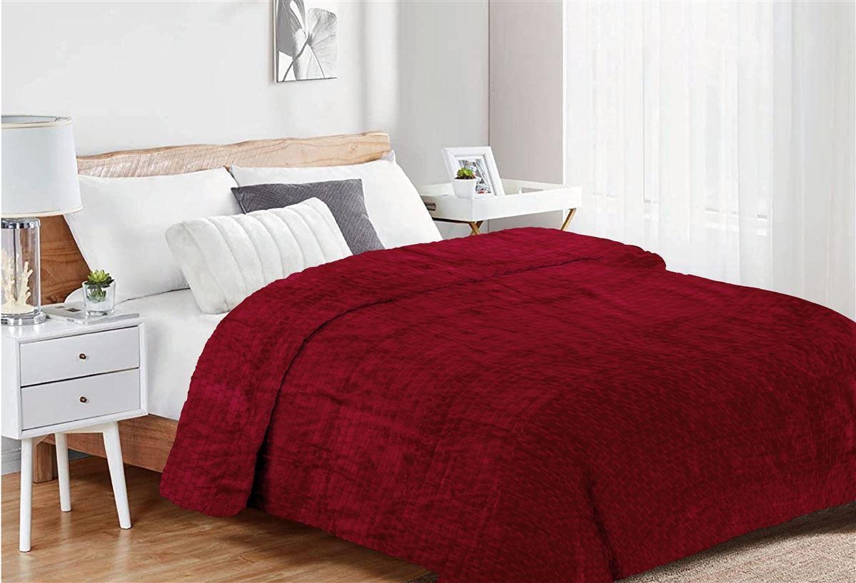 Κουβέρτα Coral Fleece Jacquard Brick 04 220X240 Bordeaux 100% Polyester