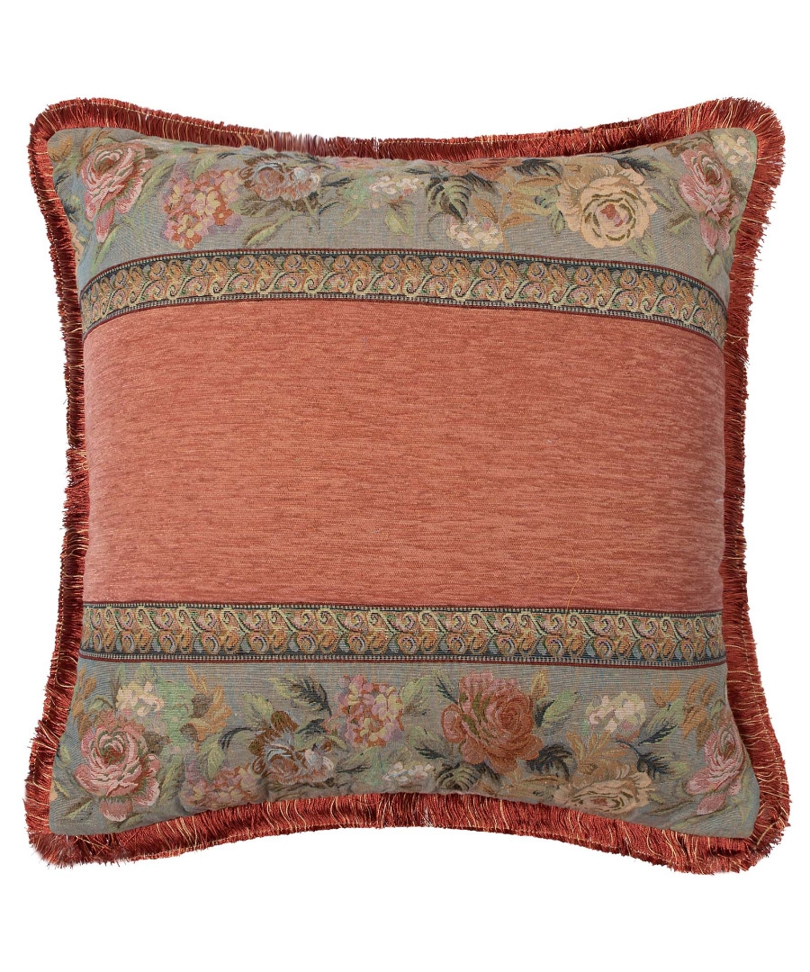 Μαξιλαροθήκη με κρόσσι 572 (65cm x 65cm) κεραμιδί