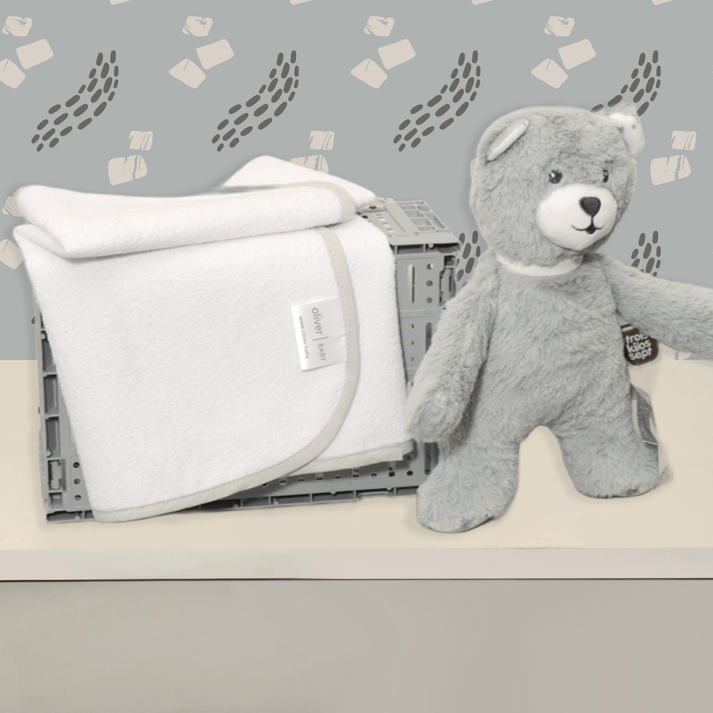 Σελτεδάκι 50x70cm 300gr/sm Με Γκρι Ρέλι – Oliver Baby