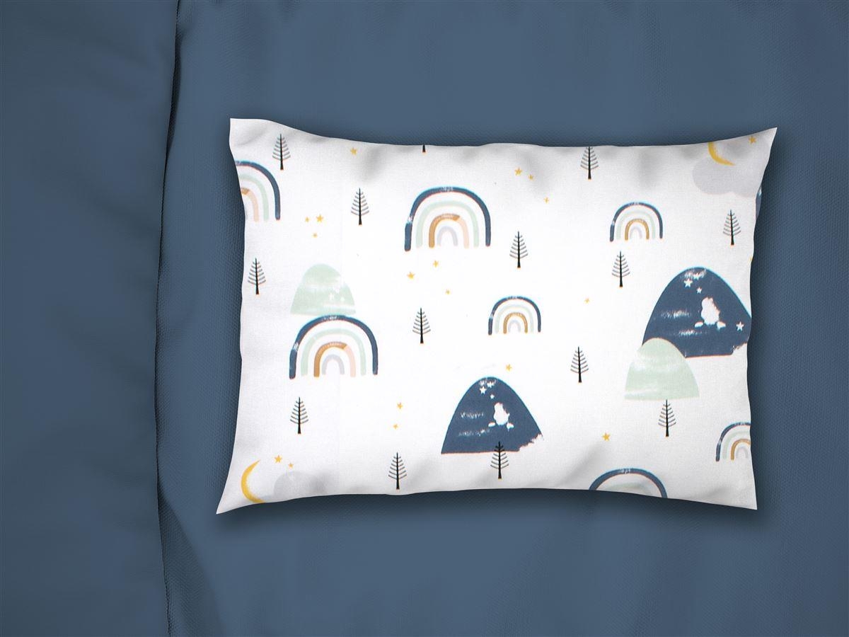 Μαξιλαροθήκη Εμπριμέ bebe Rainbow 574 35X45 White-Blue 100% Cotton