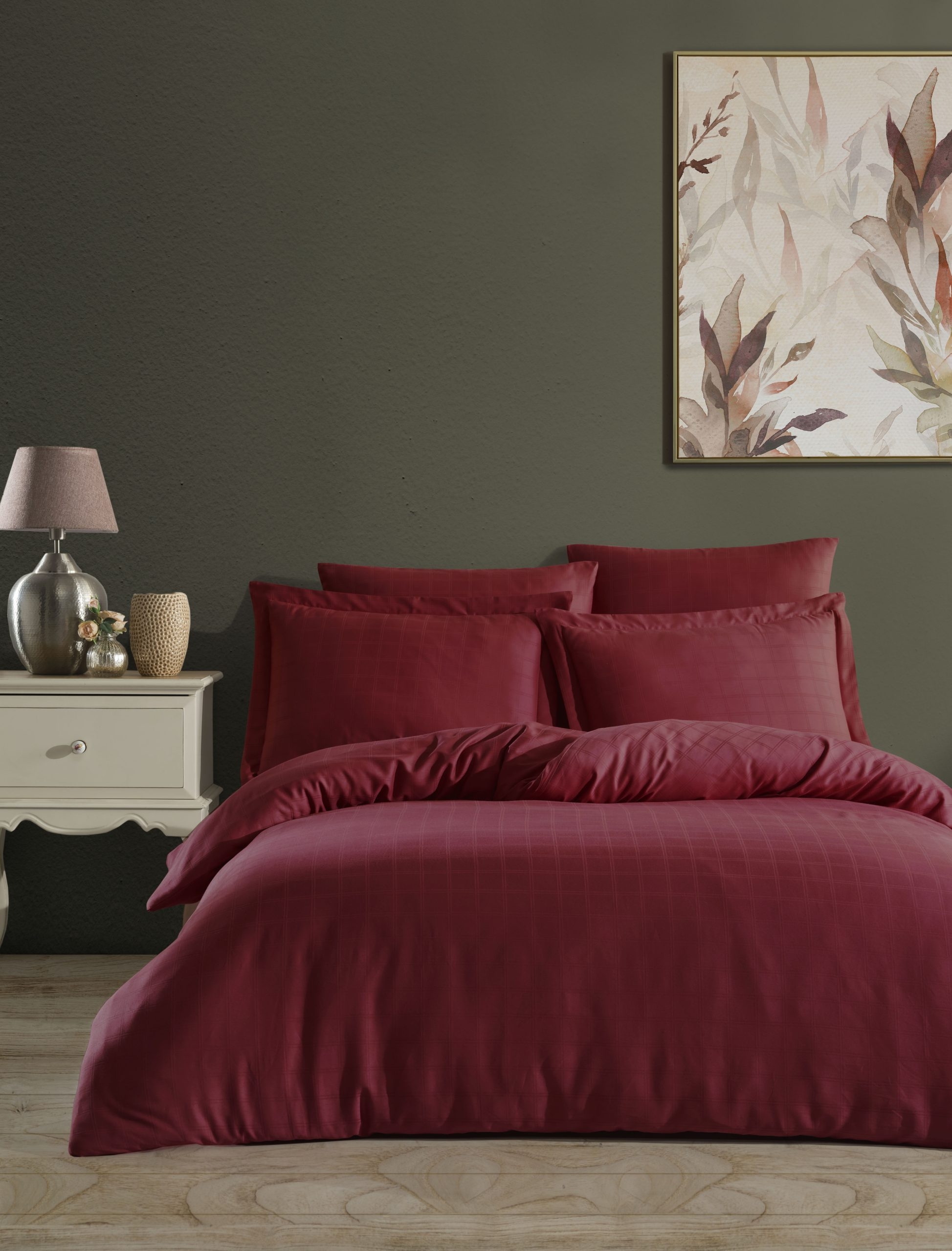 ΝΕΧΤ 3218 ΣΕΤ ΣΕΝΤΟΝΙ 100%CΟΤ SΑΤΙΝ SQUΑRΕ 235Χ260 4ΤΕΜ - Μπορντώ