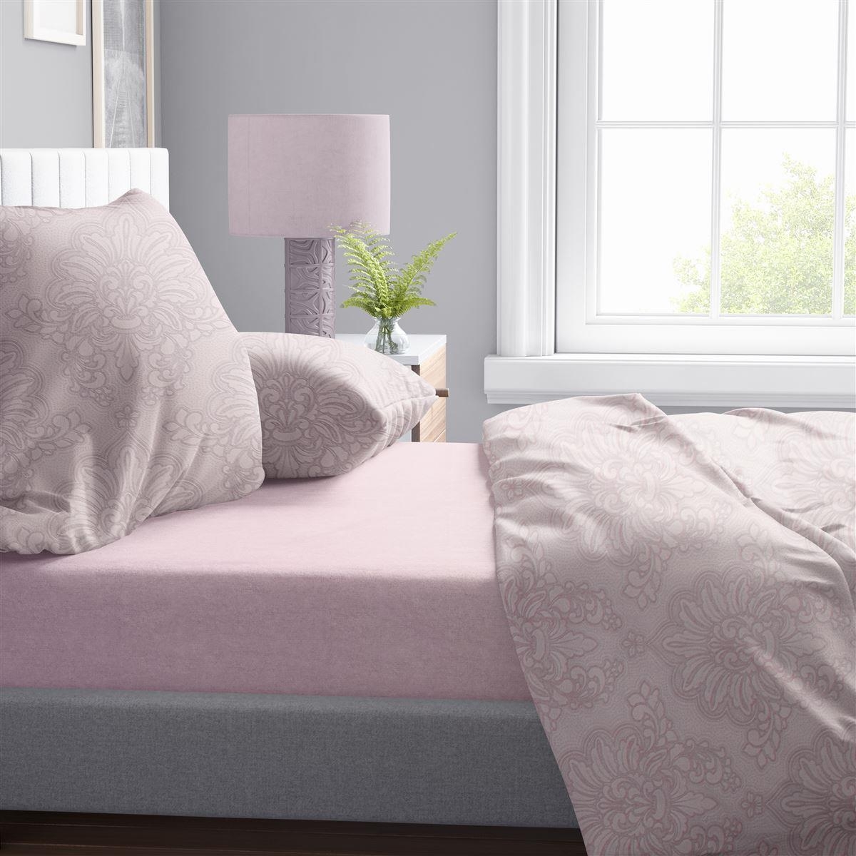 Σεντόνια Εμπριμέ Σετ 4 τεμ Άρτεμις 706 220X240 Light Purple 100% Cotton