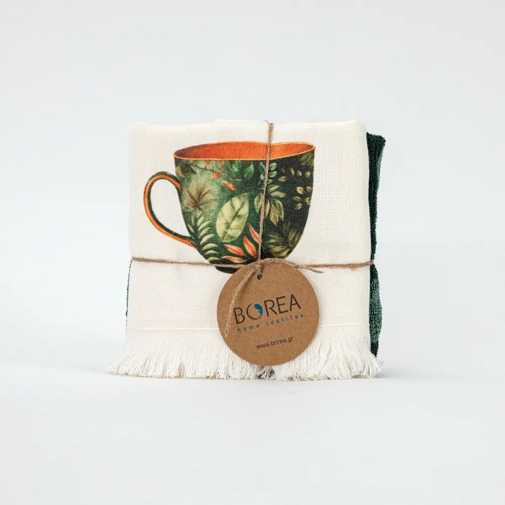Ποτηρόπανα Κουζίνας Green Tea Σετ 2ΤΜΧ