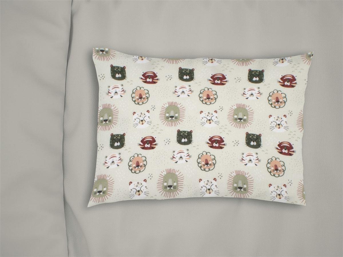 Μαξιλαροθήκη Εμπριμέ bebe Big Cats 27 35X45 Light Olive 100% Cotton