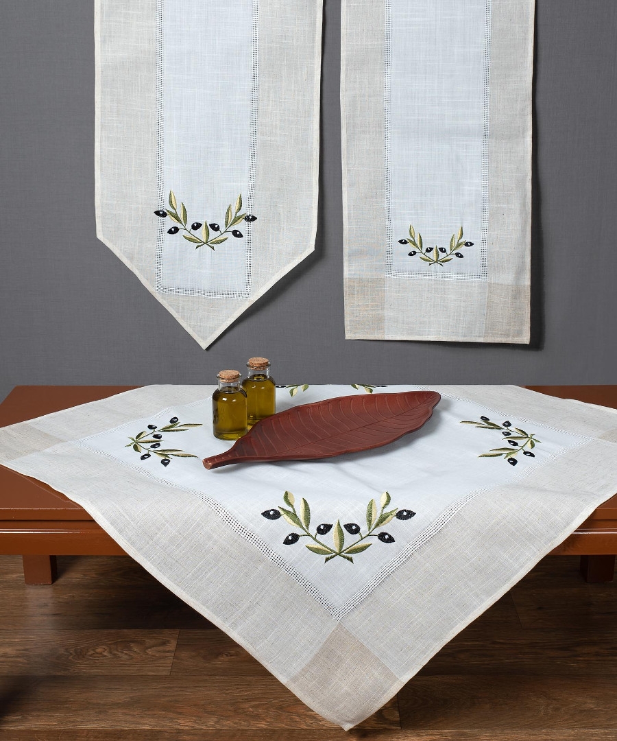 Ροτόντα bg23a (85cm) ivory με μαύρη ελιά