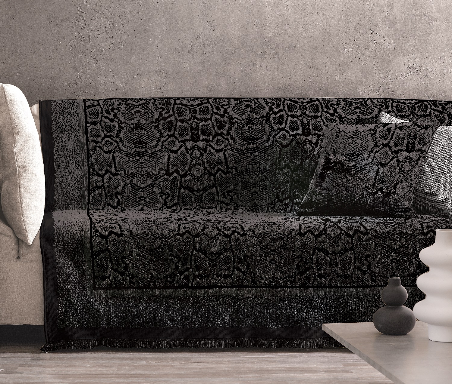 ΤΡΙΘEΣΙΟ ΡΙΧ. COBRA  GREY2  180Χ300 100% CHENILLE