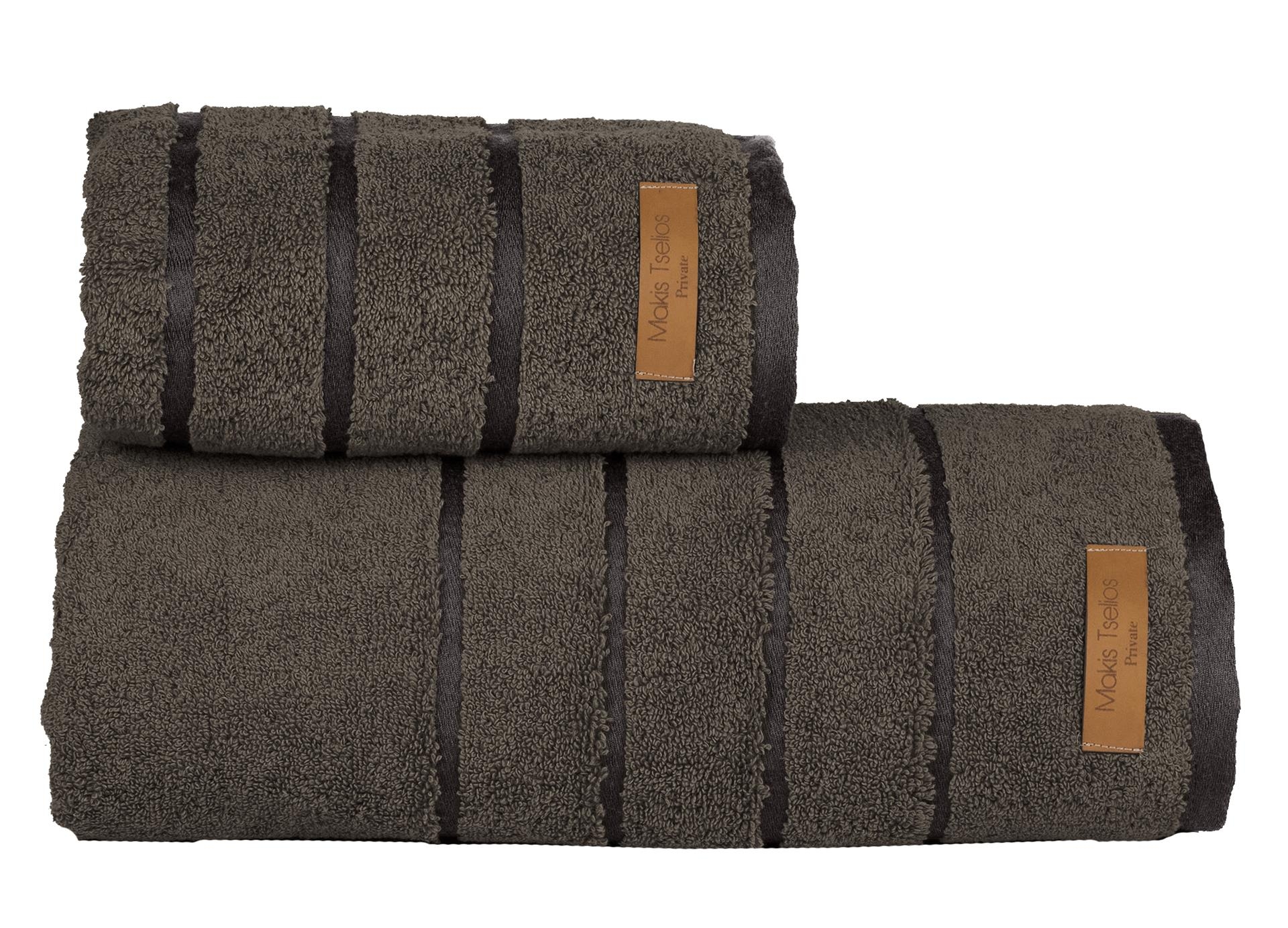 ΠΕΤΣΕΤΑ ΠΡΟΣΩΠΟΥ PRIVE STEEL GREY 50x90cm 100% COTTON 600gsm
