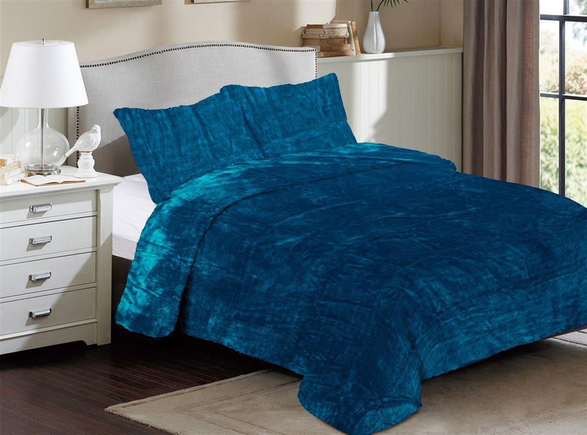 Κουβέρτα Coral Fleece Solid 03 160X220 Petrol 100% Polyester