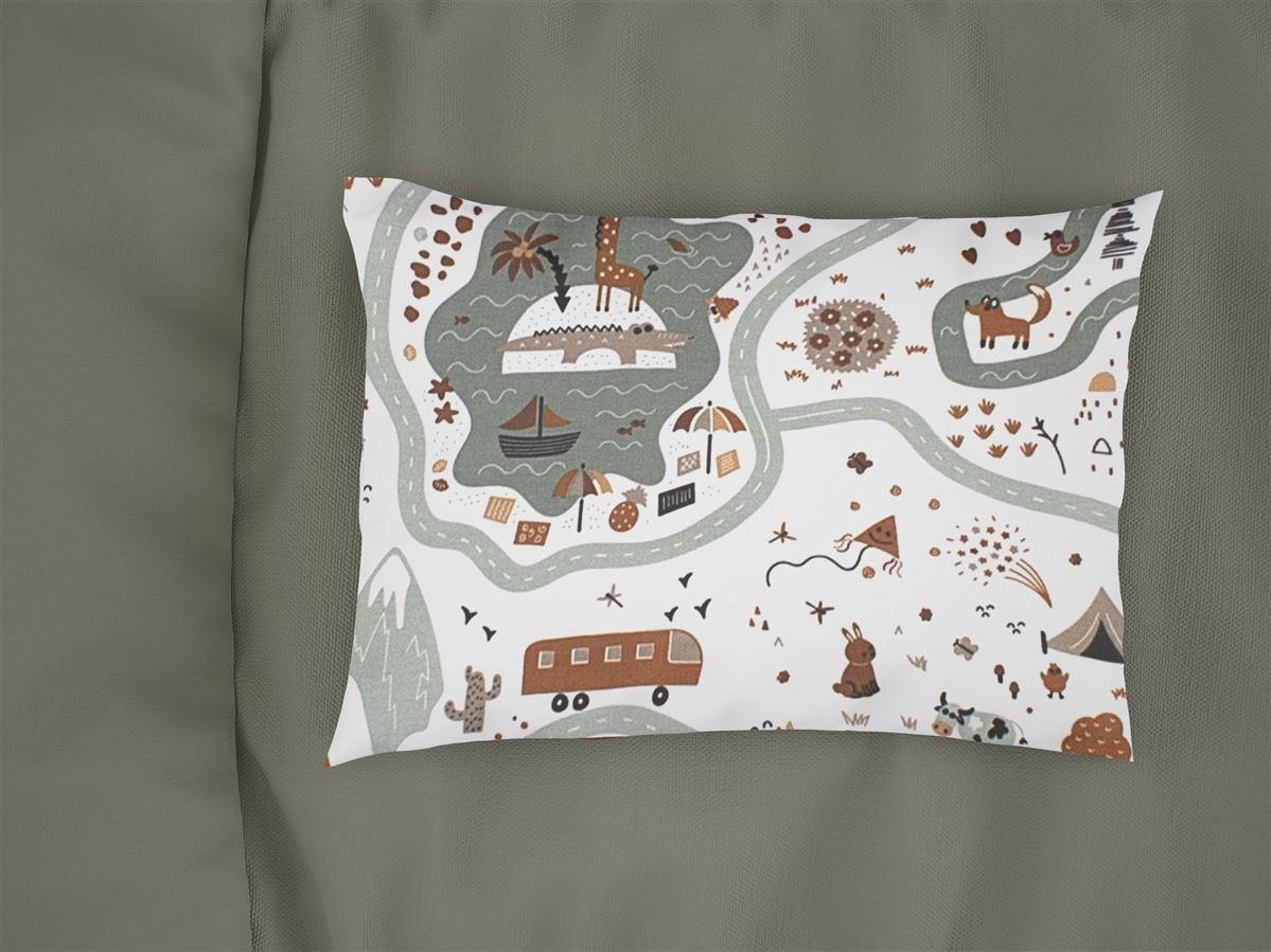 Μαξιλαροθήκη Εμπριμέ bebe Countryside 580 35X45 White-Mint 100% Cotton