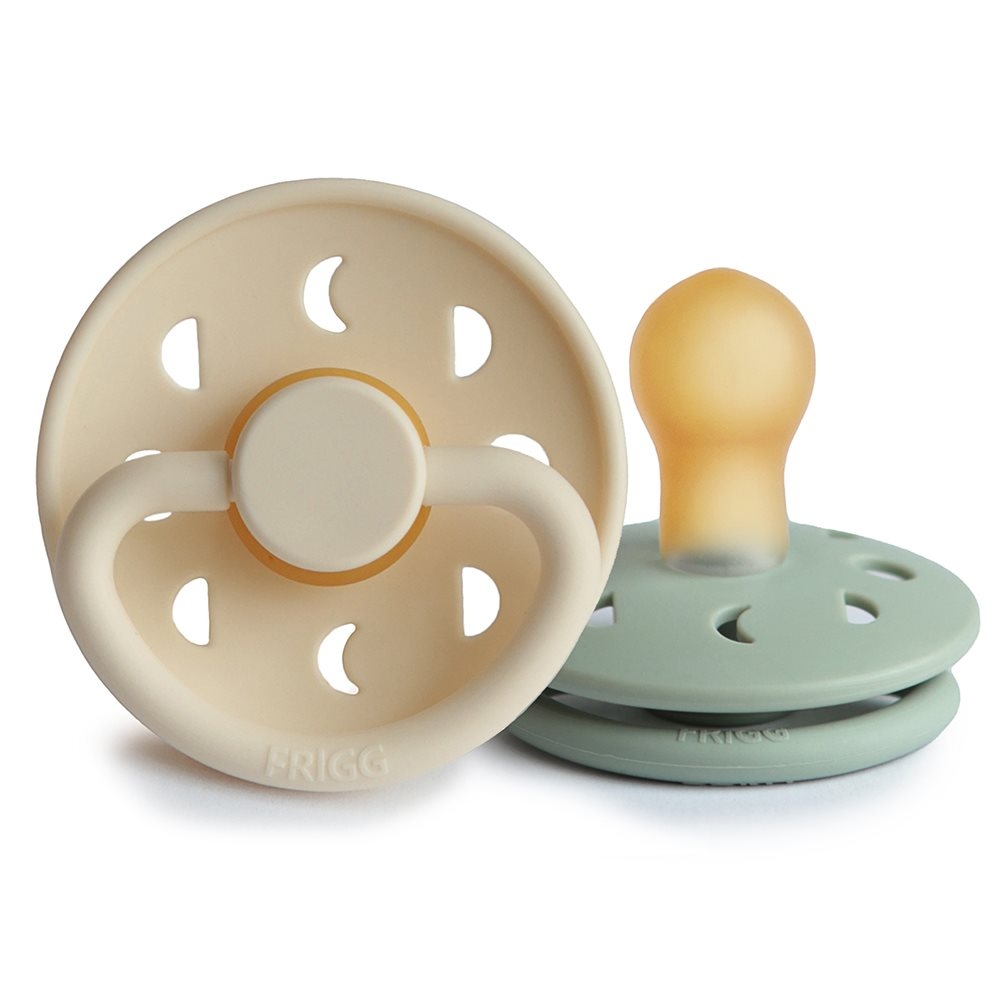 Σετ 2 Πιπίλες Latex FRIGG Moon Phase Cream/Sage 0-6 Μηνών