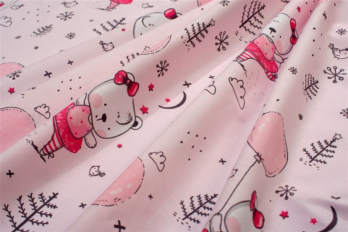 Κατωσέντονο Με Λάστιχο bebe Ballerina Bear 598 0,70X1,40X0,15 Pink 100% Cotton