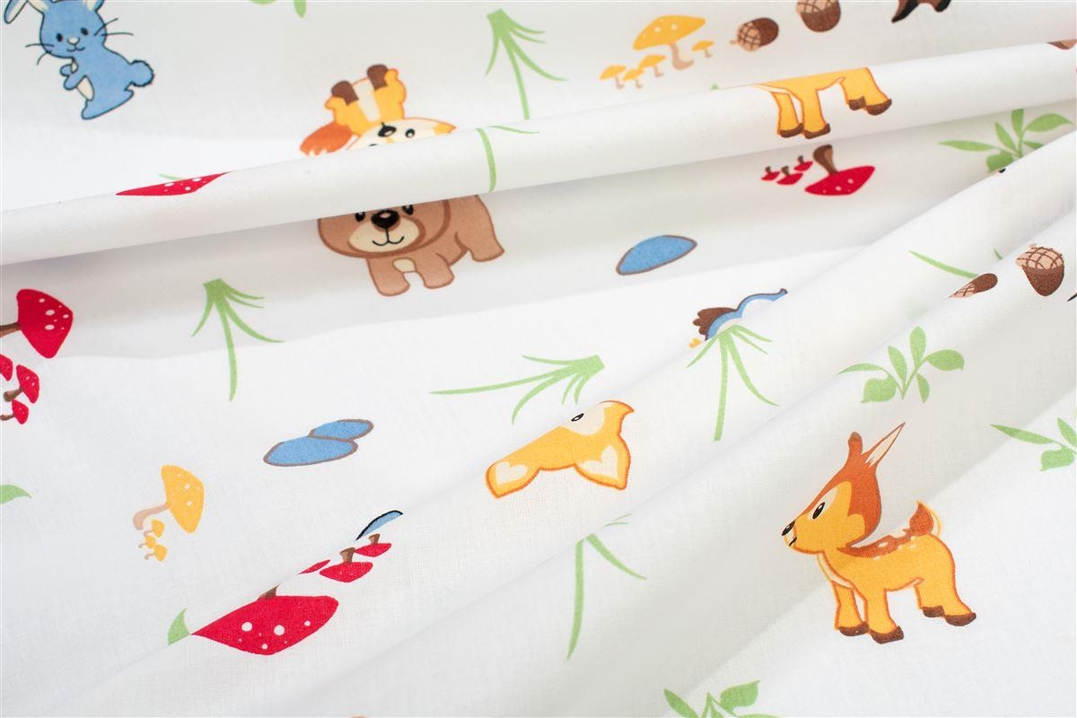 Πάνα Φανέλα bebe Forest Animals 070 80X80 White-Sky Blue 100% Cotton Flannel