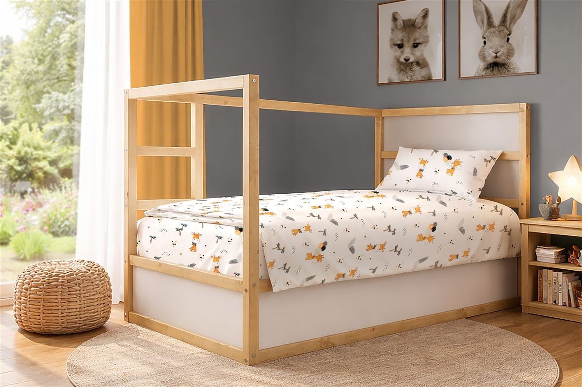 Πάπλωμα Εμπριμέ kids Giraffe 599 160X240 White-Orange 100% Cotton