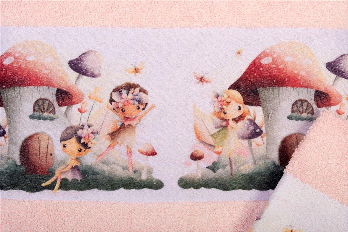 Πετσέτα Σετ 2 τεμ Με Ψηφιακή Εκτύπωση bebe Fairies 330 30X50,70X140 Pink 100% Cotton