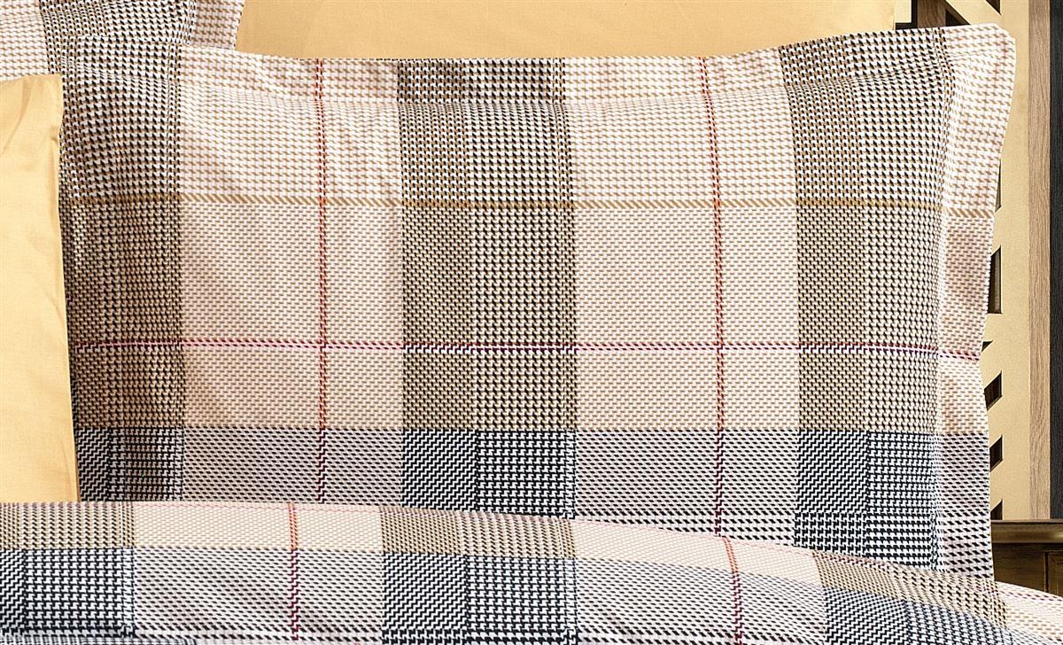 Μαξιλαροθήκη Εμπριμέ Αντιγόνη 340 50X70 Beige 100% Cotton Flannel