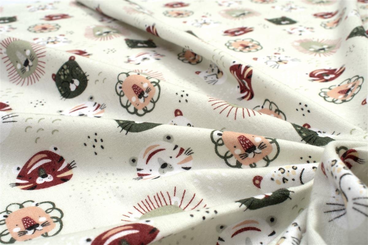 Κατωσέντονο Με Λάστιχο bebe Big Cats 27 0,70X1,40X0,15 Light Olive 100% Cotton