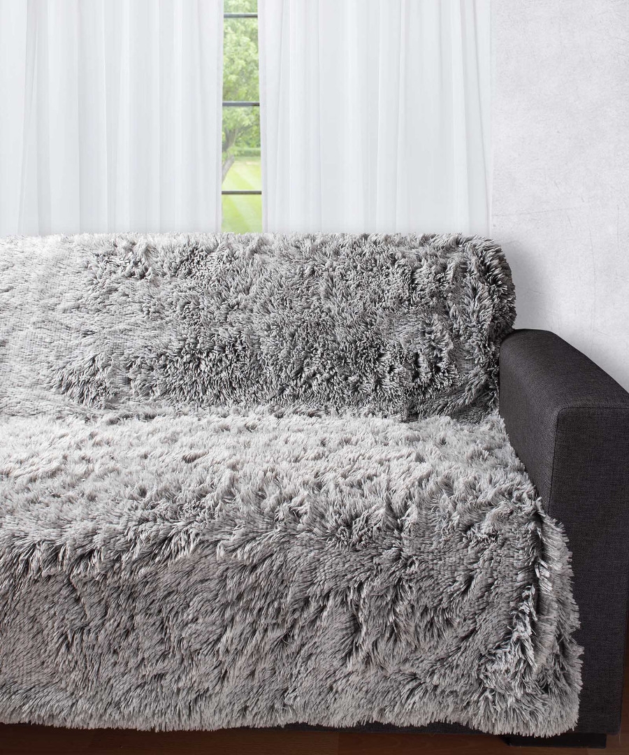 Διακοσμητικό μαλλιαρό ριχτάρι 5336 (145cm x 195cm) δίχρωμο/μαύρη βάση