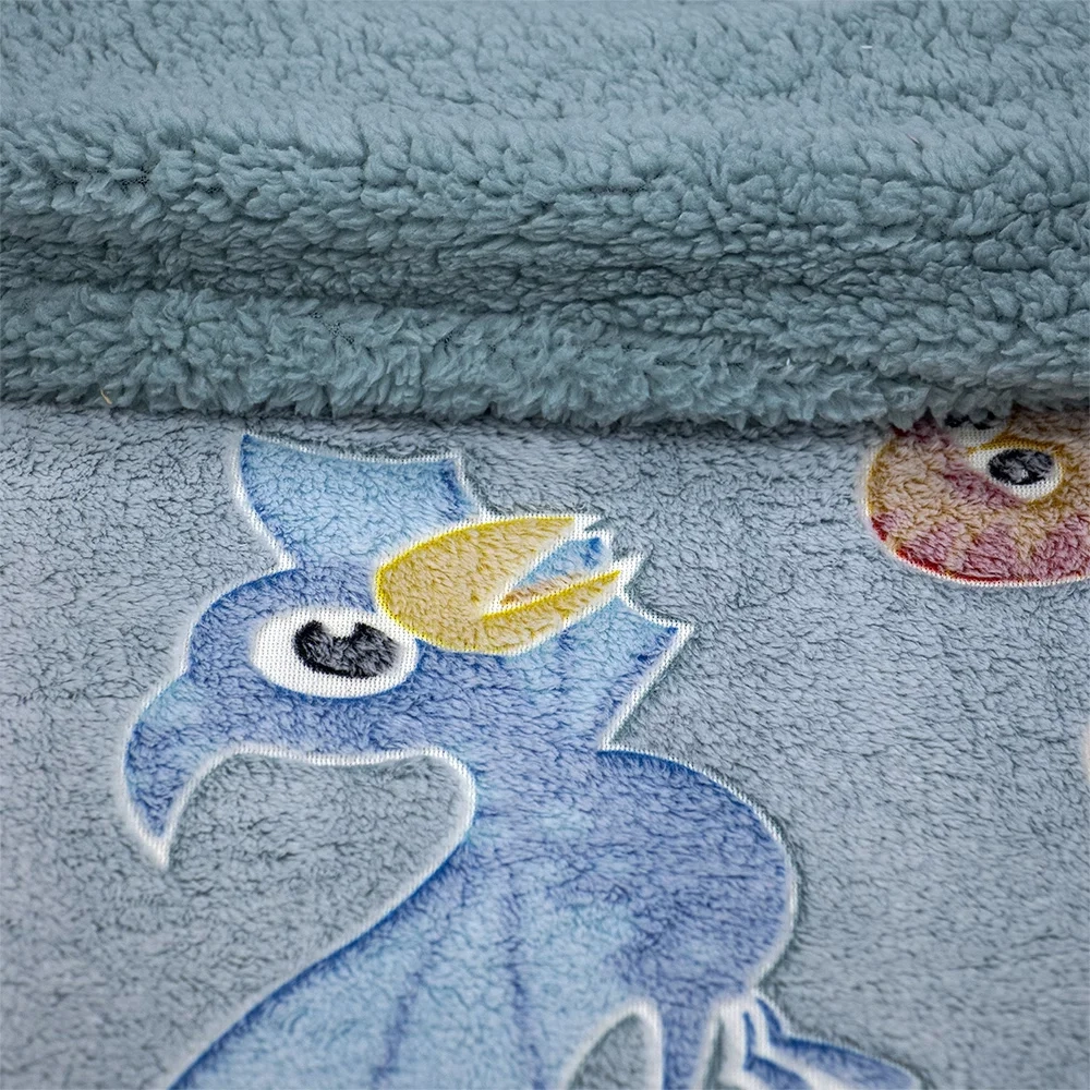 LINO ΚΟΥΒΕΡΤΑ FLEECE SHERPA ΦΩΣΦΟΡΙΖΕ VOLCANO GREY-CIEL 110X150