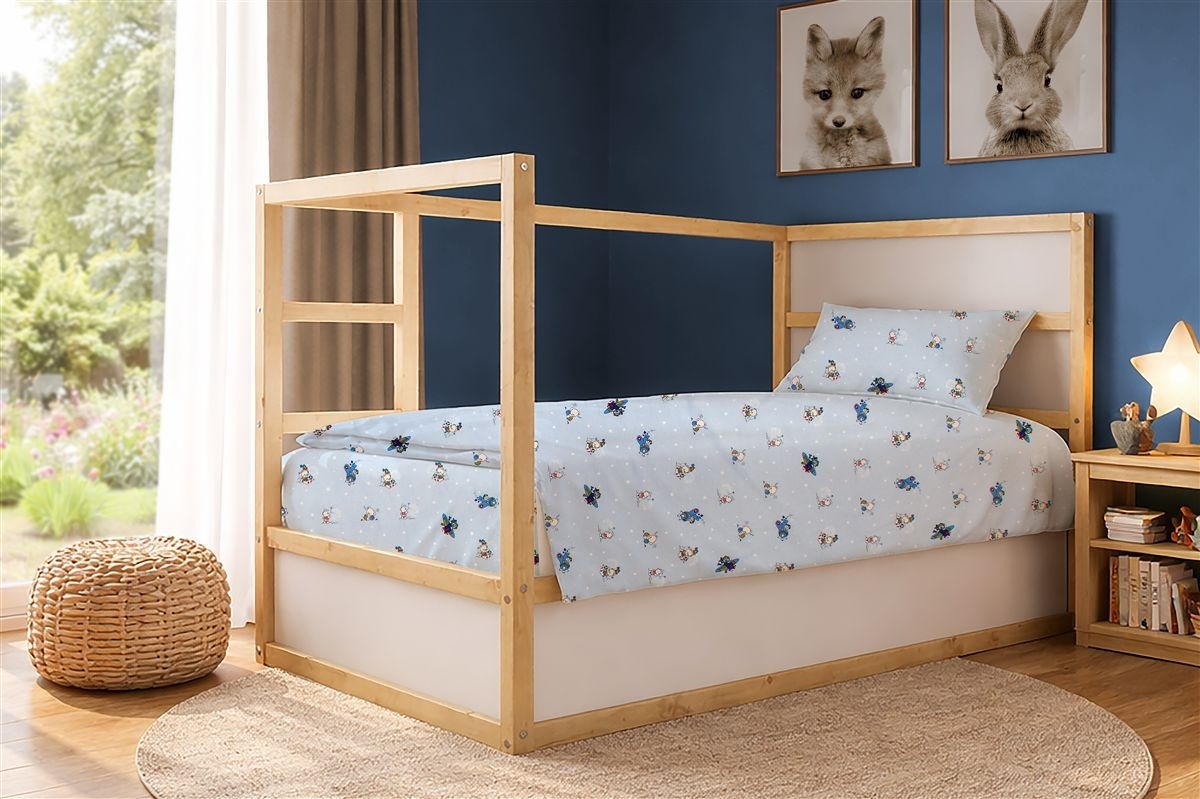 Σεντόνια Εμπριμέ Σετ 3 τεμ kids Bear's Playtime 591 160X240 Sky Blue 100% Cotton