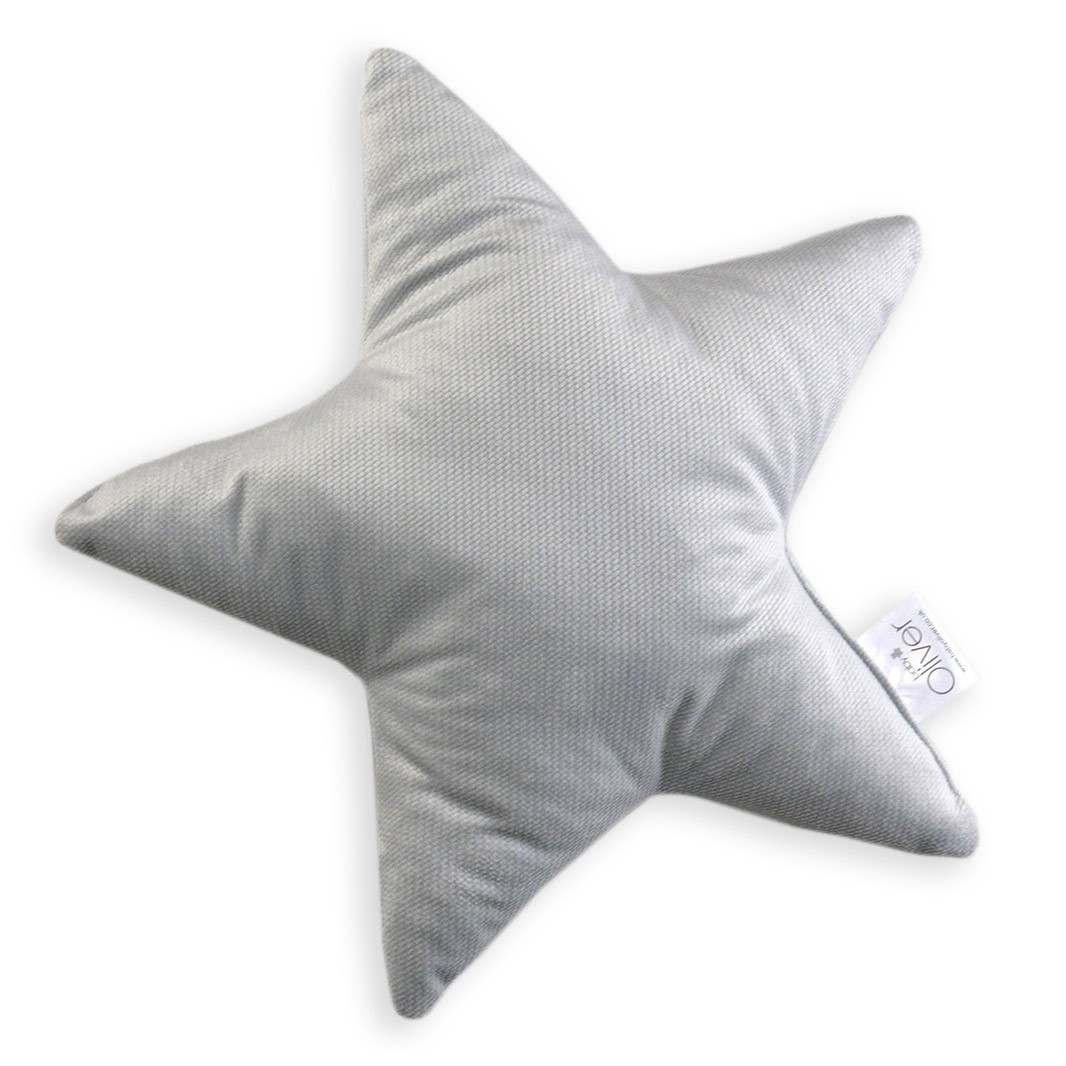 Oliver Baby Μαξιλάρι Διακοσμητικό Αστέρι Βελουτέ Γκρι 37χ37