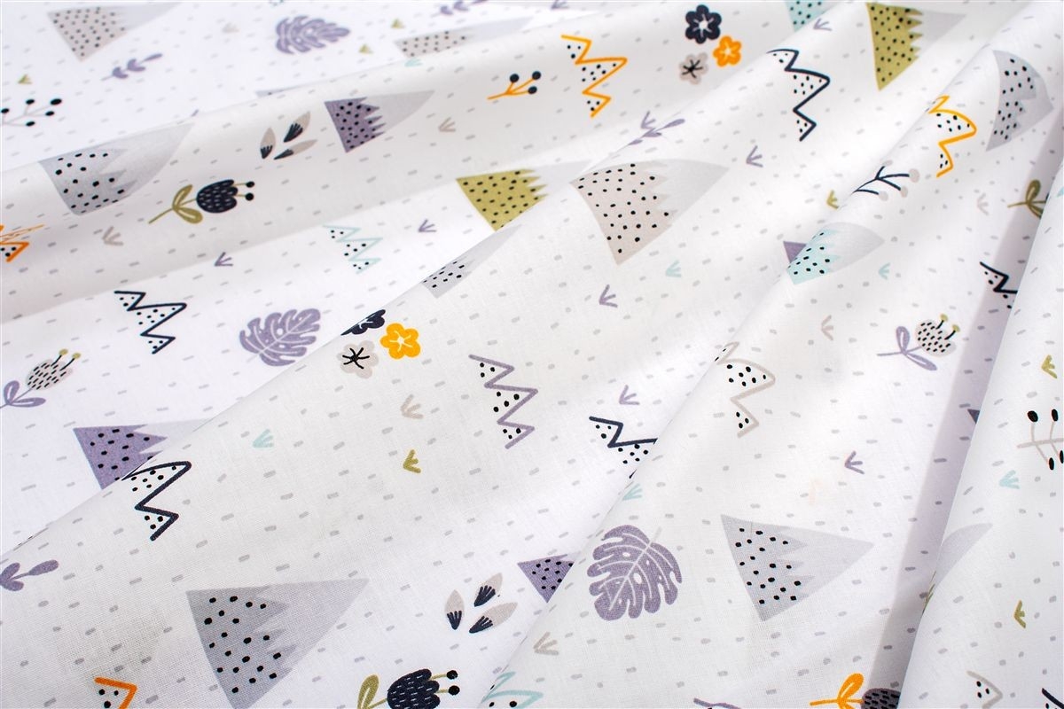 Πάπλωμα Εμπριμέ bebe Whimsical Mountainside 588 120X160 White-Grey 100% Cotton