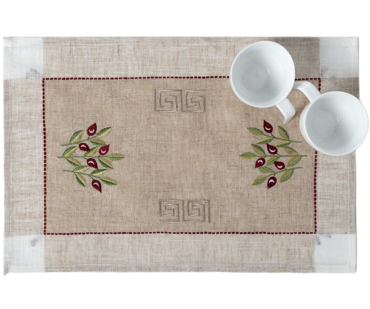 Ντουζίνες (12 τεμάχια) σουπλά 2625 (35cm x 45cm) κόκκινη ελιά