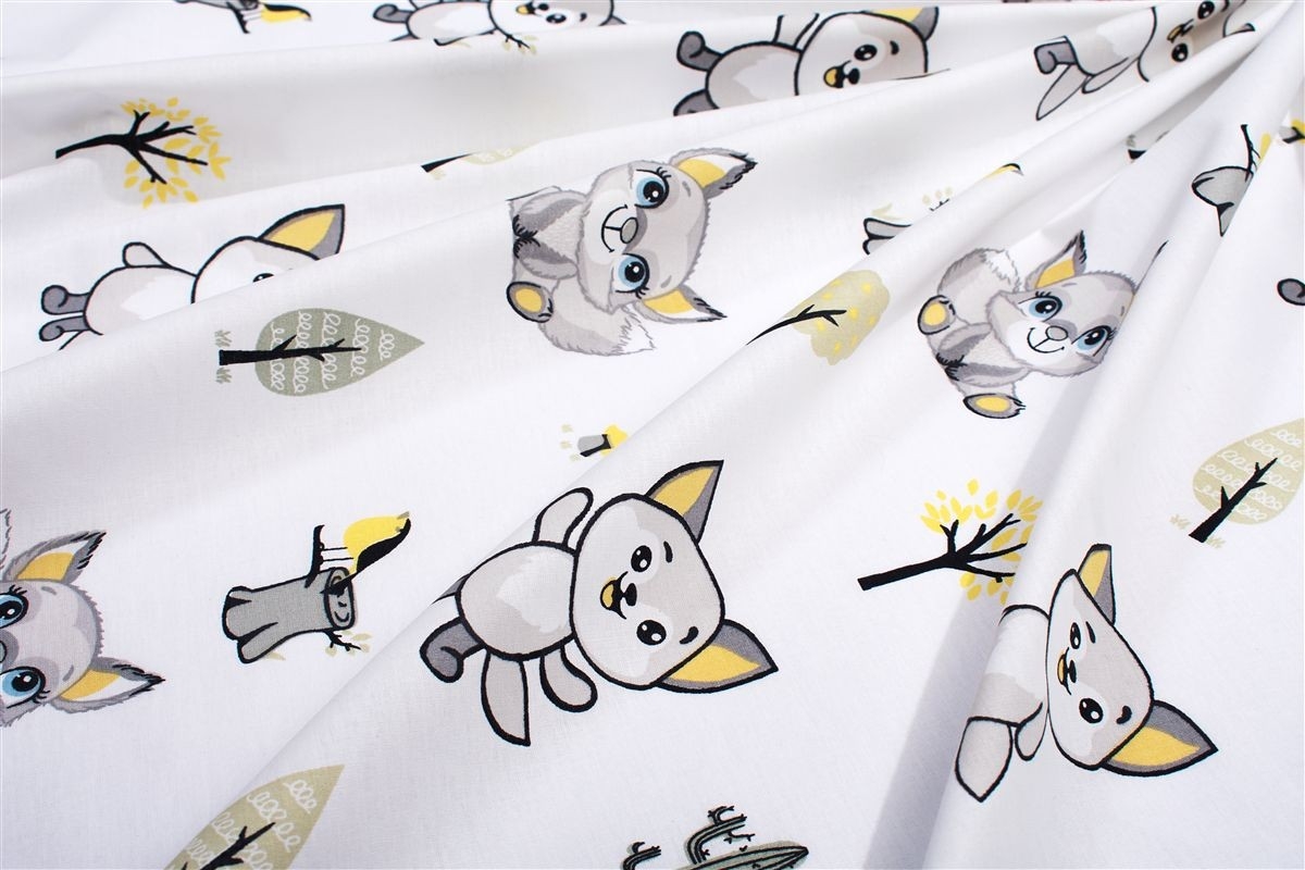 Κατωσέντονο Με Λάστιχο bebe Baby Foxes 595 0,70X1,40X0,15 White-Grey 100% Cotton