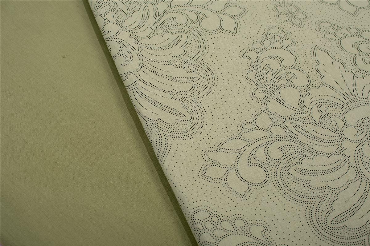 Σεντόνια Εμπριμέ Σετ 3 τεμ Άρτεμις 704 160X240 Light Olive 100% Cotton
