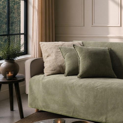 Ριχτάρι Αντιολισθητικό Αδιάβροχο Pearl  15 Sage Green - Διθέσιο 180x250cm