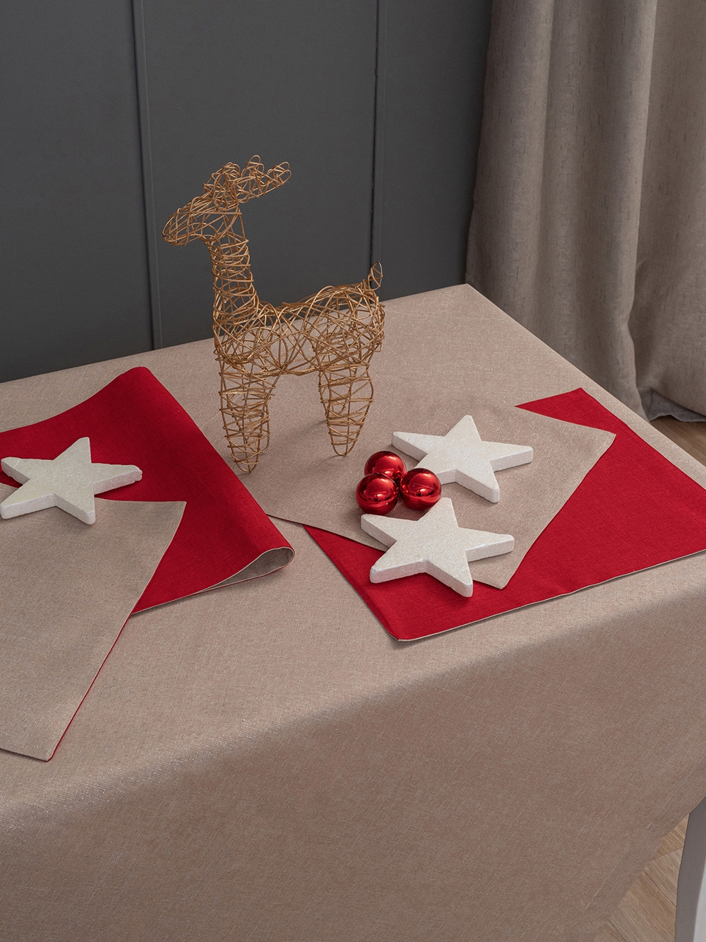 Τραπεζομάντηλο Christmas Collection 140x180 cm Beige