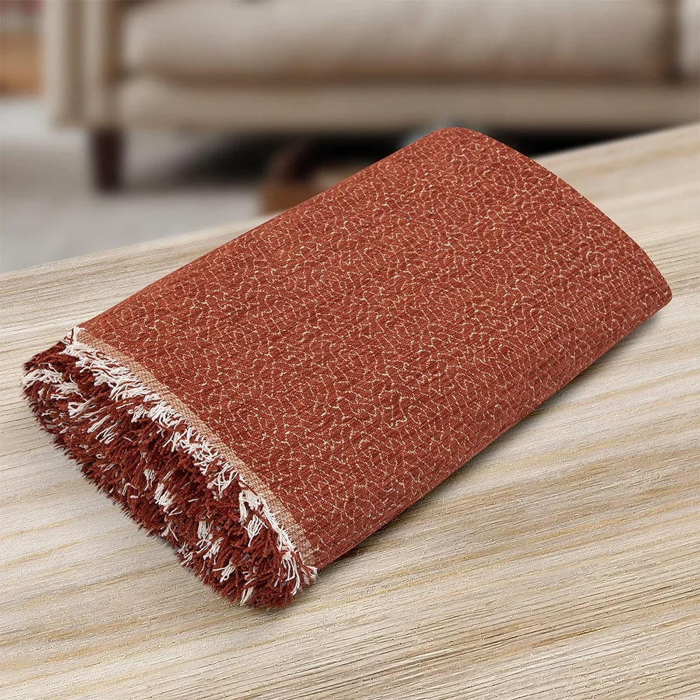 Lino Home Boxi Ριχτάρι Καναπέ Διθέσιο Σενίλ 180x250 cm Κεραμιδί