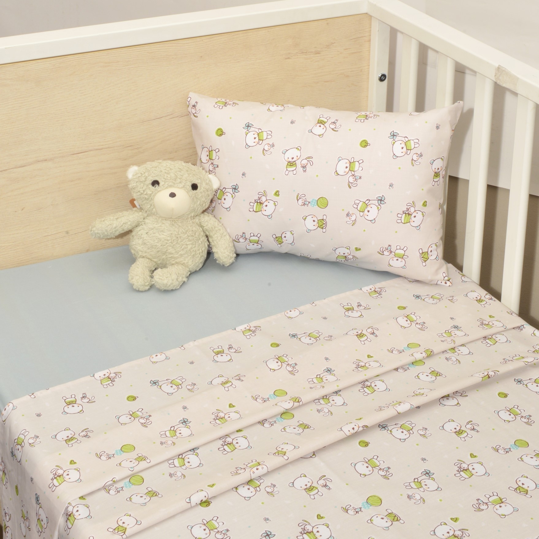 Σεντόνια Κούνιας 3 τεμ. 110x160cm 100% Βαμβάκι Design 213 Oliver Baby