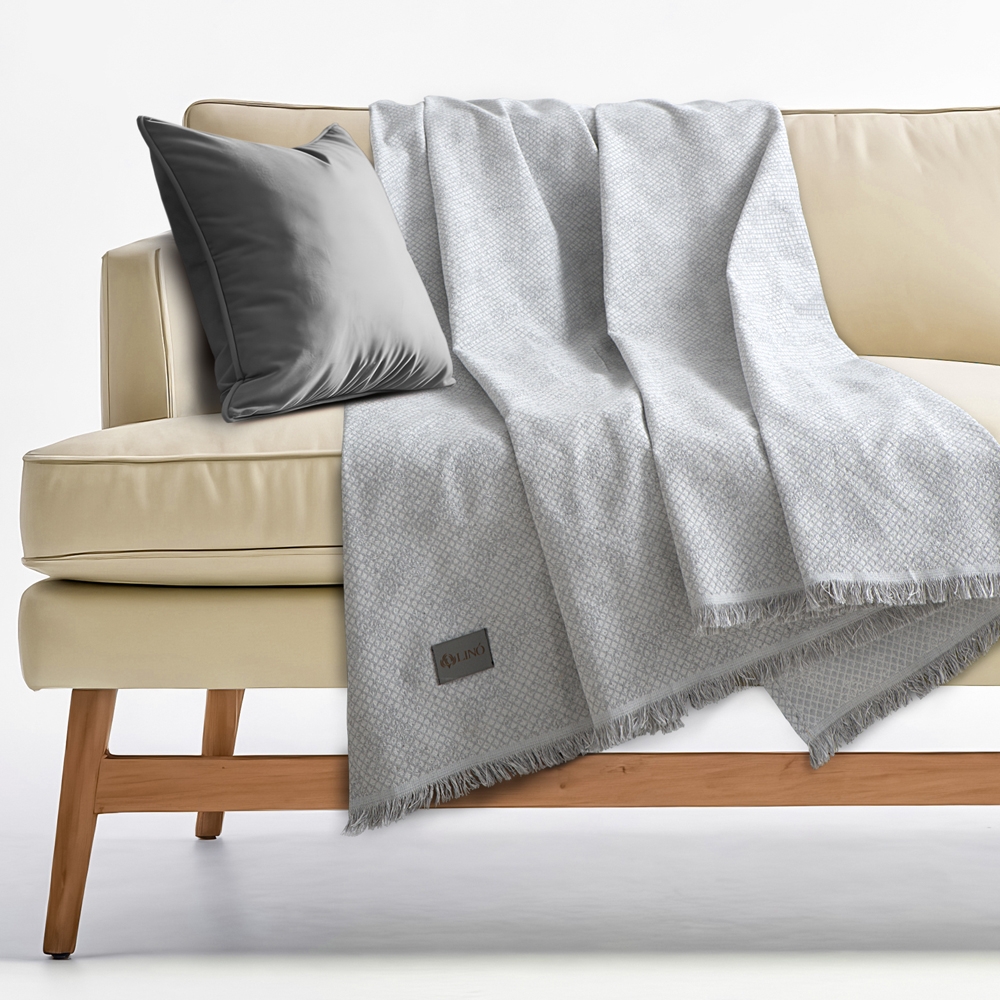LINO Ριχτάρι Καναπέ Διθέσιο (180x250) Serpente Γκρι