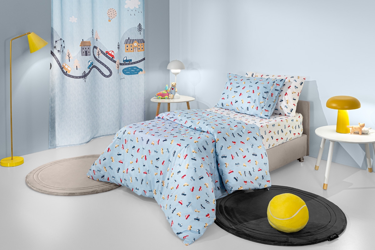 Σετ 3τμχ Παιδικά Σεντόνια Roadtrip Sky