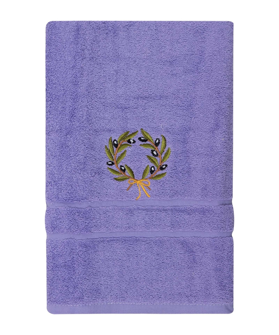Πετσέτα Προσώπου ( 50cm x 100cm ) Μωβ με στεφάνι