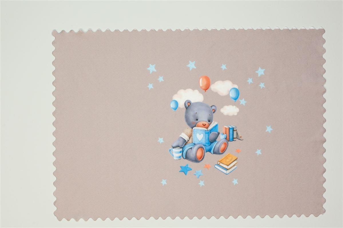 Σουπλά Φαγητού Bebe Studying Bear 35x50 cm Μπεζ-Καφέ Polyester