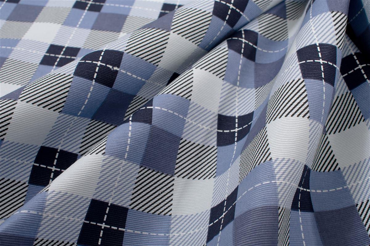 Καρέ Αλέκιαστο Checkered 468 90X90 Blue 70/30 Cott/Pol