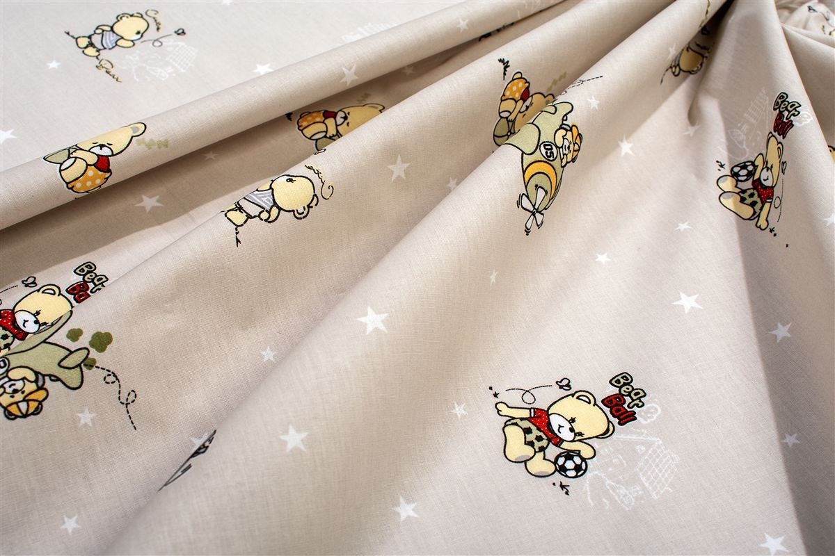 Σεντόνια Εμπριμέ Σετ 3 τεμ bebe Bear's Playtime 592 120X160 Beige 100% Cotton