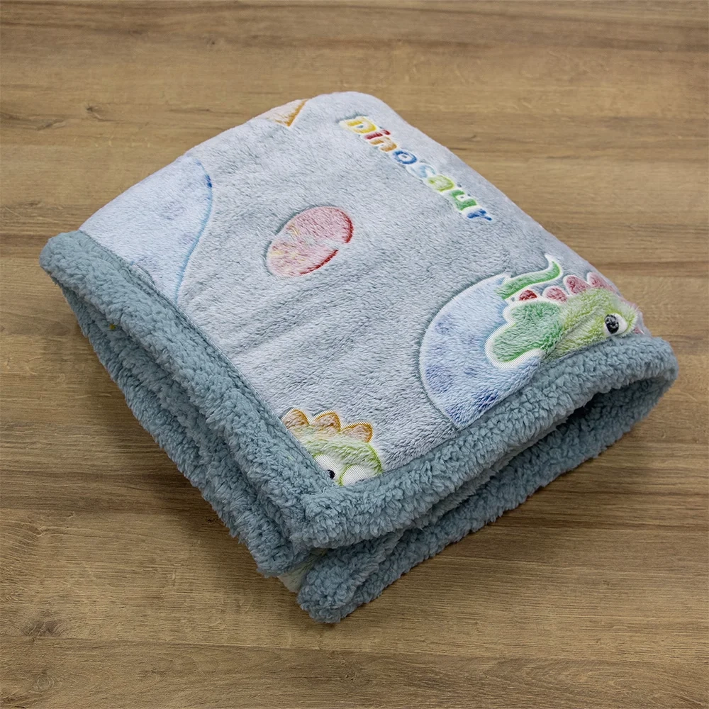 LINO ΚΟΥΒΕΡΤΑ FLEECE SHERPA ΦΩΣΦΟΡΙΖΕ VOLCANO GREY-CIEL 110X150