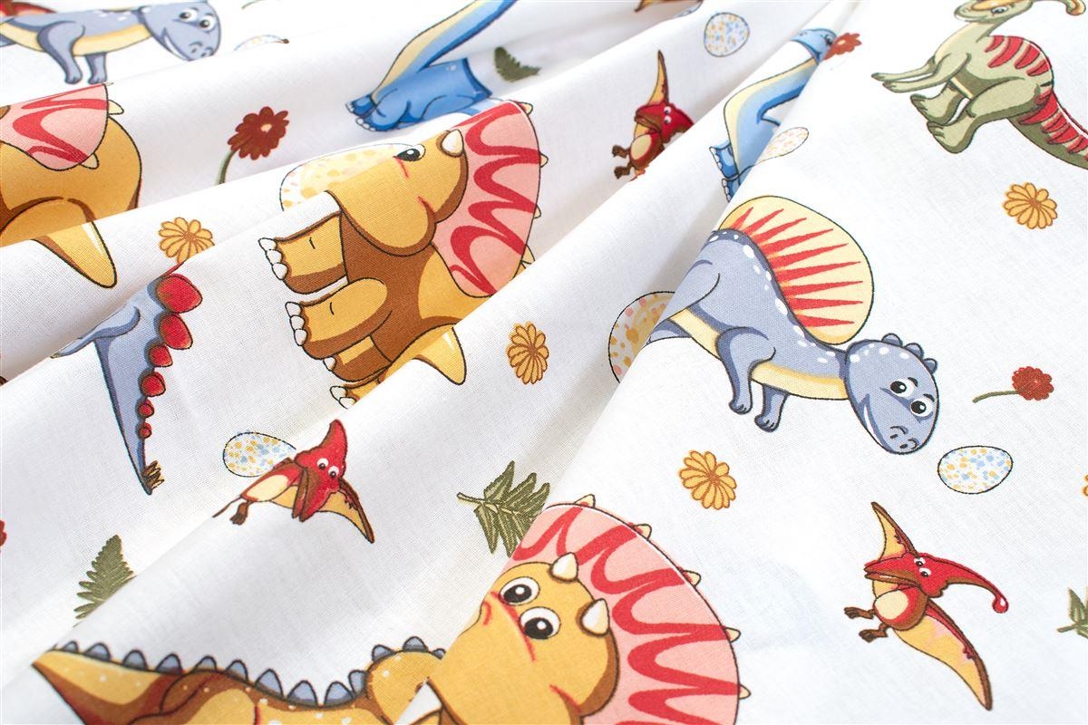 Κατωσέντονο Με Λάστιχο bebe Dinosaur 519 0,70X1,40X0,15 White-Blue 100% Cotton