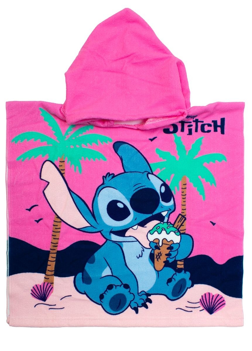 Πόντσο Θαλάσσης Quick Dry Disney Home Lilo & Stitch 195 50X100 Baby Pink 100% Microfiber