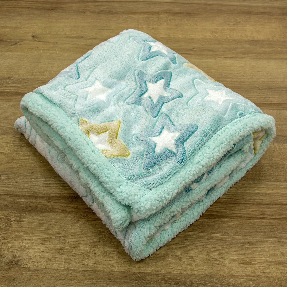LINO ΚΟΥΒΕΡΤΑ FLEECE SHERPA ΦΩΣΦΟΡΙΖΕ STER MINT 160X220