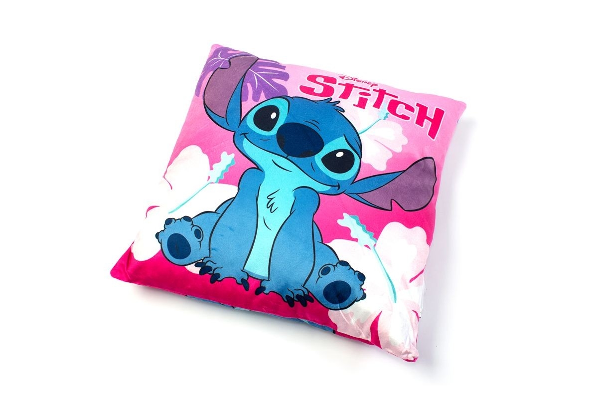 Βελούδινο Μαξιλάρι Disney Home Stitch 74 38x38 Fuchsia-Pink 100% Velboa