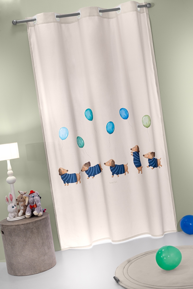 Κουρτίνα Soft - Touch Pet Blue με Τρουκς 