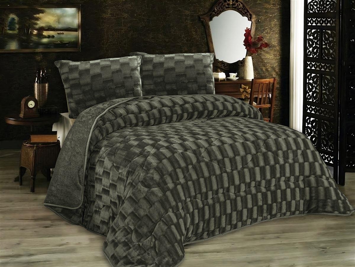 Κουβερτοπάπλωμα με εφέ Fleece 750 gsm 1940 Olive 160X220 100% Polyester
