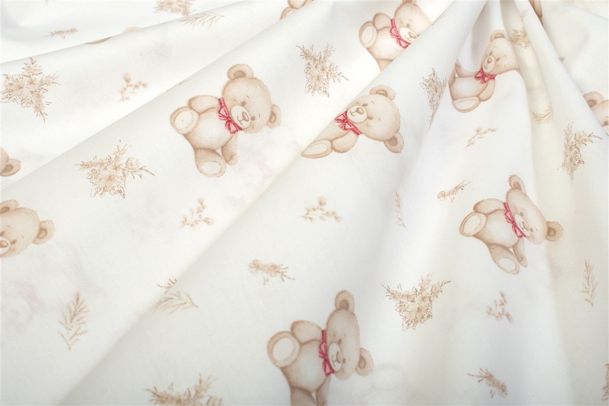 Πάπλωμα Εμπριμέ bebe Newborn Bear 716 120x160 White-Beige 100% Cotton