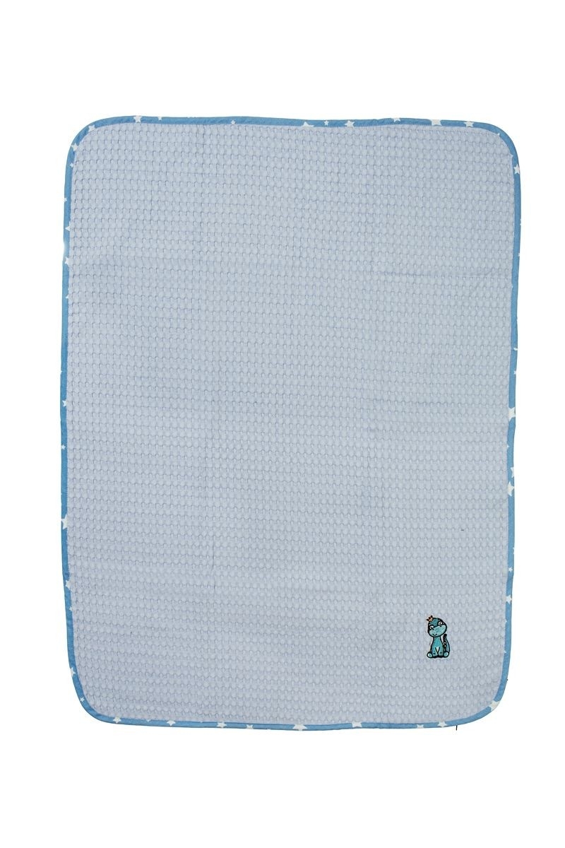 Κουβέρτα Πικέ Με Κέντημα bebe Dinosaur 179 100X160 Sky Blue 100% Cotton