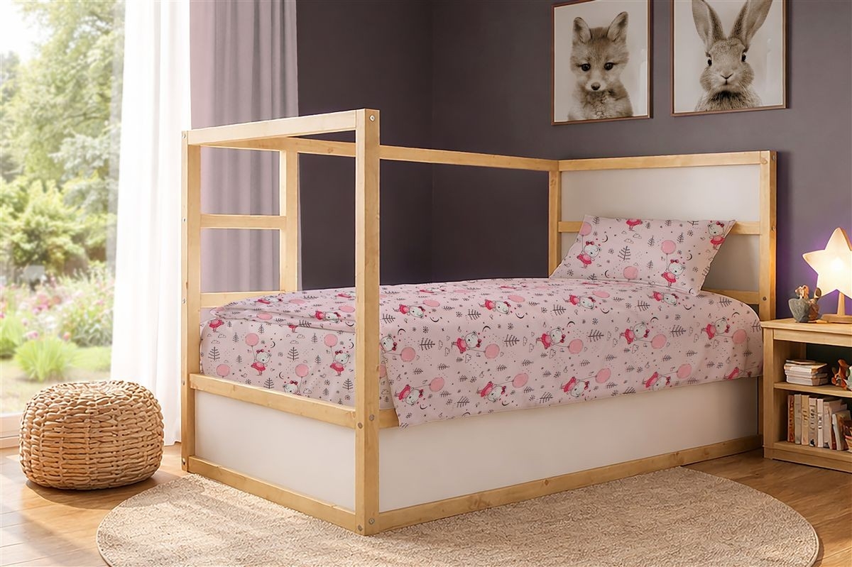 Σεντόνια Εμπριμέ Σετ 2 τεμ kids Ballerina Bear 598 160X240 Pink 100% Cotton