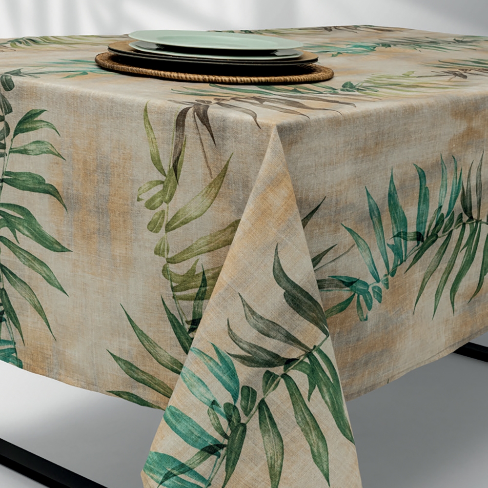 Τραπεζομάντηλο Foresta 140×140 Εκρού-Πράσινο